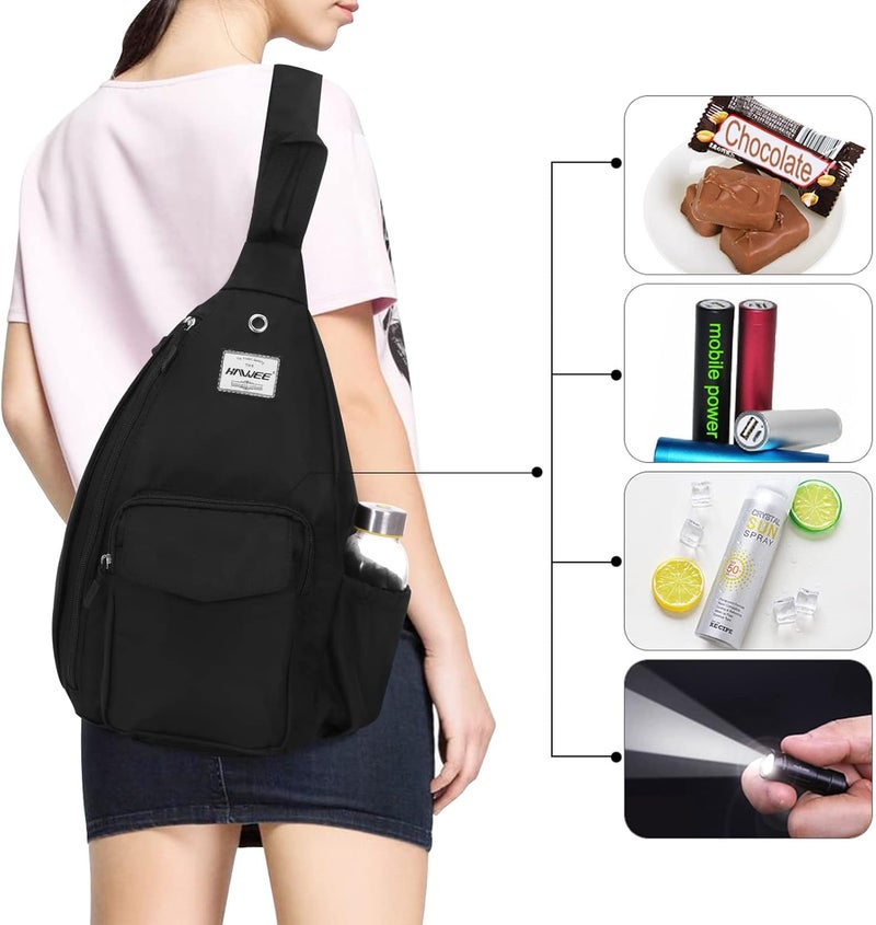HAWEE Backpack Sling for Women Anti-Water Crossbody Bag Inclined Adjustable Pack | Casual, Adjustable Strap, Water Repellent, for Travel/Sport - Image 3
